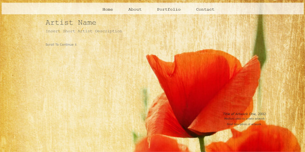 Artist Portfolio Theme Demo Website