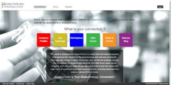 Biotechhubs Drupal CMS Website